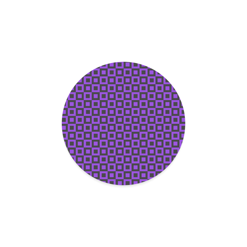 Purple and black squares Round Coaster