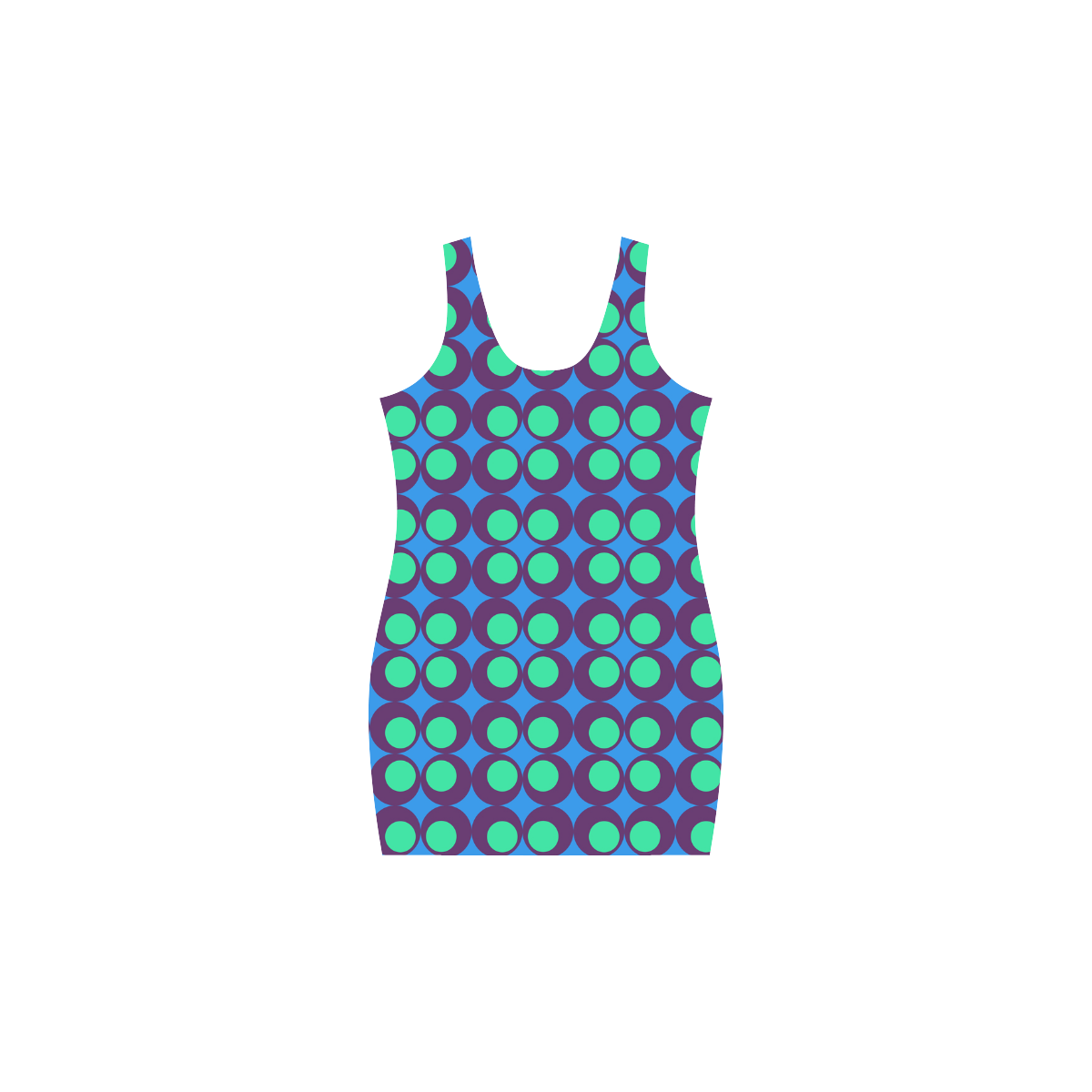 Vintage geometric circles Medea Vest Dress (Model D06)