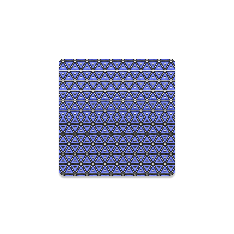 Techno blue triangles Square Coaster