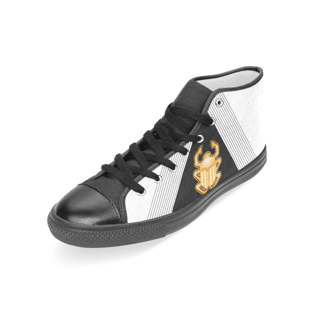 Golden scarab Women's Classic High Top Canvas Shoes (Model 017)