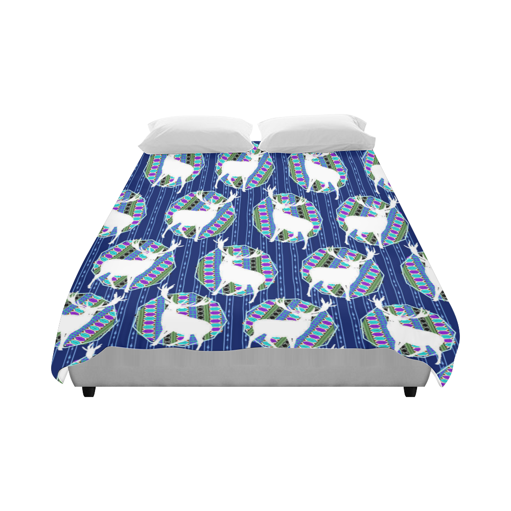 Geometric Deer Retro Pattern Duvet Cover 86"x70" ( All-over-print)