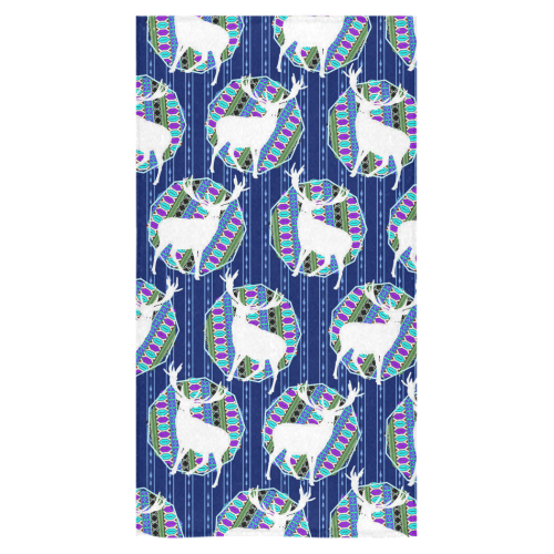 Geometric Deer Retro Pattern Bath Towel 30"x56"