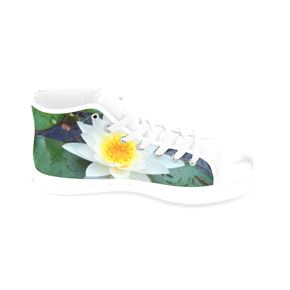 Waterlily Men’s Classic High Top Canvas Shoes /Large Size (Model 017)