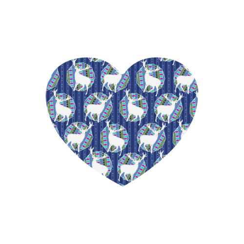 Geometric Deer Retro Pattern Heart-shaped Mousepad