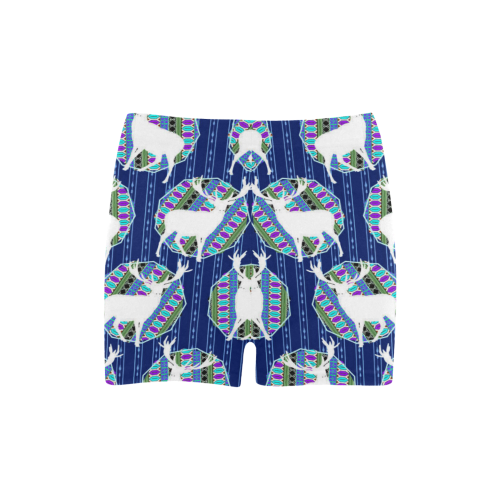 Geometric Deer Retro Pattern Briseis Skinny Shorts (Model L04)