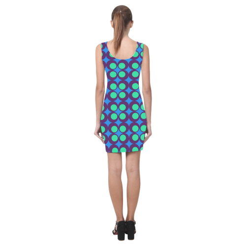 Vintage geometric circles Medea Vest Dress (Model D06)