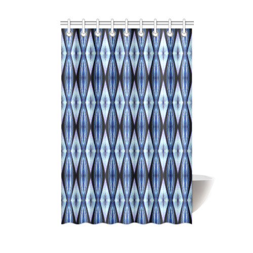 Blue White Diamond Pattern Shower Curtain 48"x72"