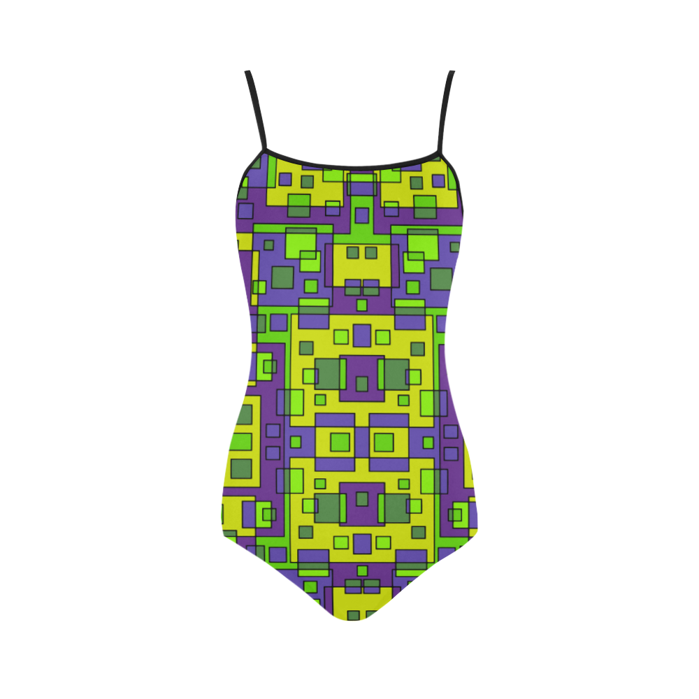 Overlap squares Strap Swimsuit ( Model S05)