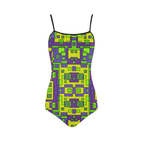 Overlap squares Strap Swimsuit ( Model S05)