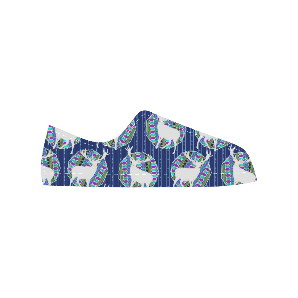 Geometric Deer Retro Pattern Men's Classic Canvas Shoes (Model 018)
