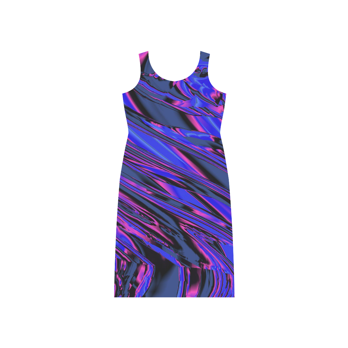 abstract art 7 Phaedra Sleeveless Open Fork Long Dress (Model D08)