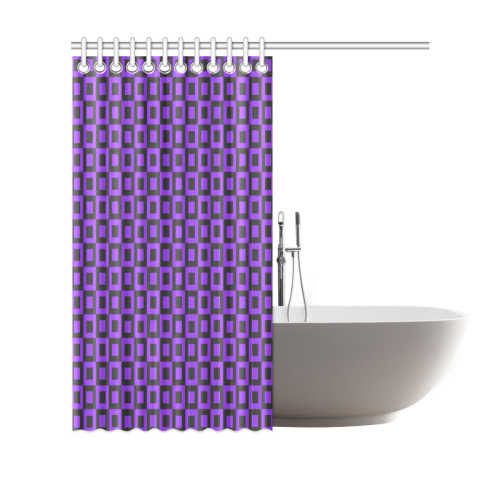 Purple and black squares Shower Curtain 69"x70"