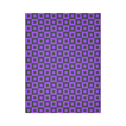 Purple and black squares Cotton Linen Wall Tapestry 60"x 80"