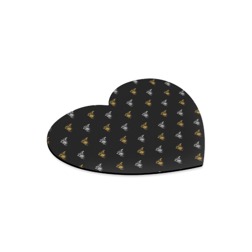 Gold & Silver Pinecones & Branches Heart-shaped Mousepad