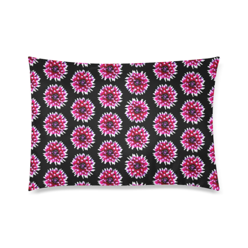 Dahlias Pattern in Pink, Red Custom Zippered Pillow Case 20"x30"(Twin Sides)