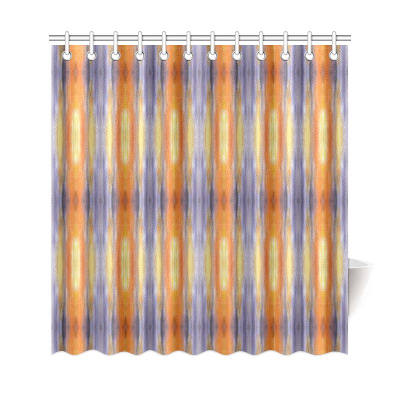 Gray Orange Stripes Pattern Shower Curtain 69"x72"