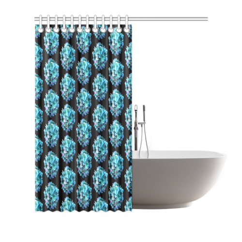 Green Blue Hydrangea Pattern Shower Curtain 72"x72"