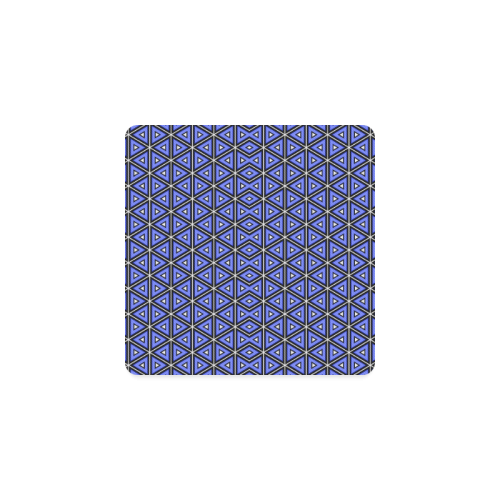 Techno blue triangles Square Coaster