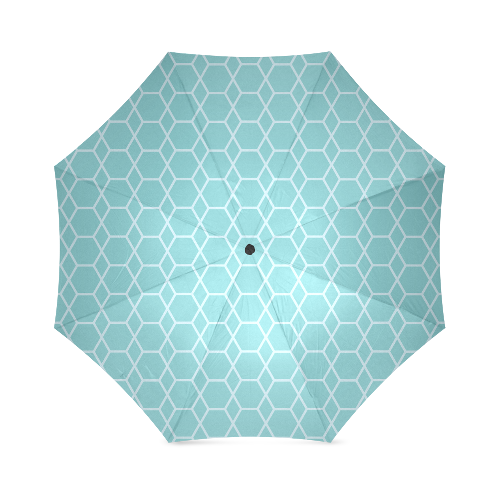 Blue Geometric Foldable Umbrella (Model U01)