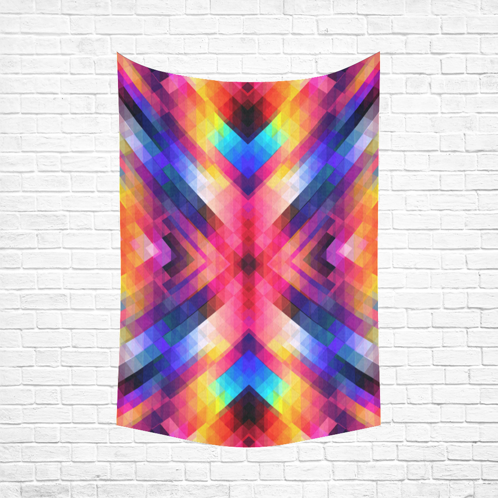 Psycho geometry Cotton Linen Wall Tapestry 60"x 90"