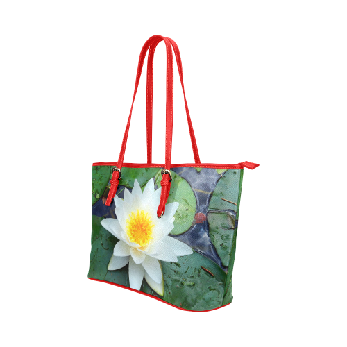Waterlily Leather Tote Bag/Large (Model 1651)