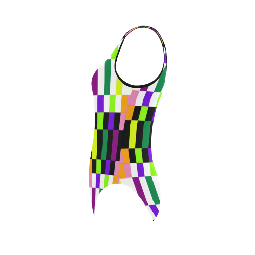 Colorful geometry Vest One Piece Swimsuit (Model S04)