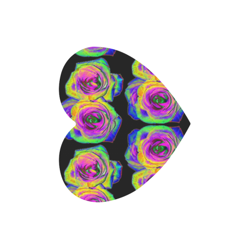 Flowers: Multicolored Foil Roses Heart-shaped Mousepad