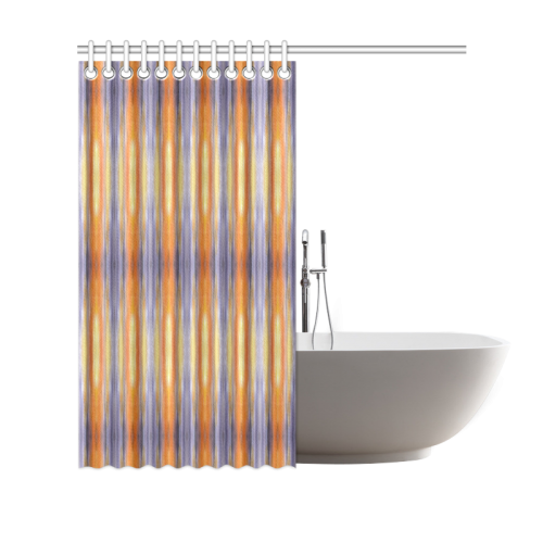 Gray Orange Stripes Pattern Shower Curtain 69"x70"
