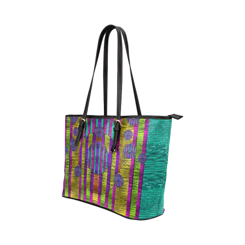 Our world filled of wonderful colors in love Leather Tote Bag/Large (Model 1651)