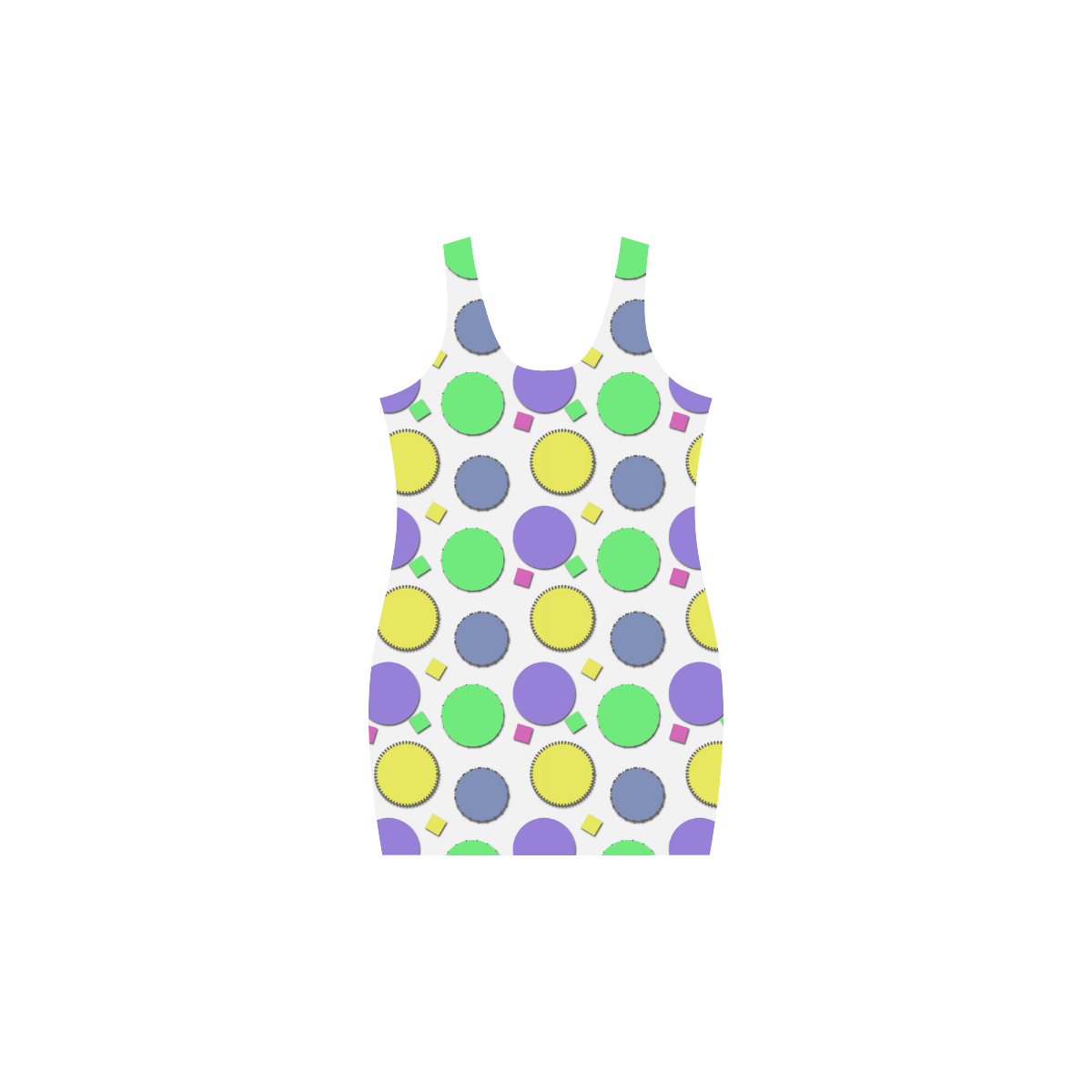Pastel circus circles Medea Vest Dress (Model D06)