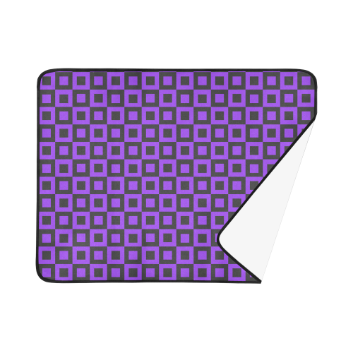 Purple and black squares Beach Mat 78"x 60"
