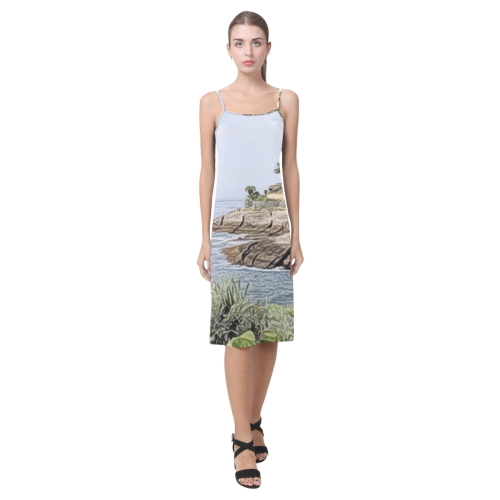 Travel Tenerife, painted Alcestis Slip Dress (Model D05)