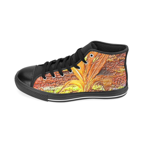 Palm by Nico Bielow (Original Painting) Men’s Classic High Top Canvas Shoes /Large Size (Model 017)