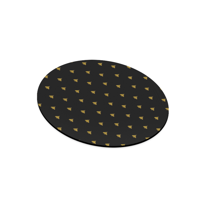 Gold Christmas Tree with Star Round Mousepad