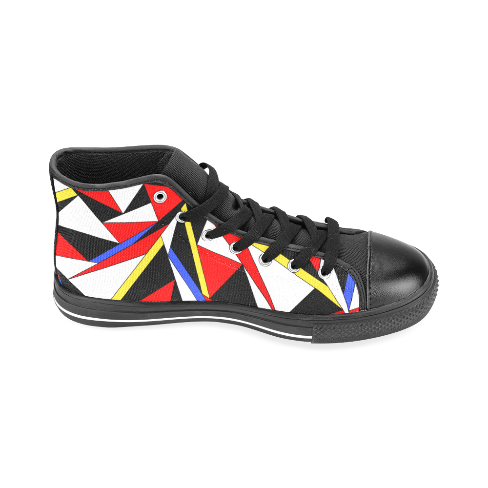 Primary Colors Modern Art by ArtformDesigns Men’s Classic High Top Canvas Shoes /Large Size (Model 017)