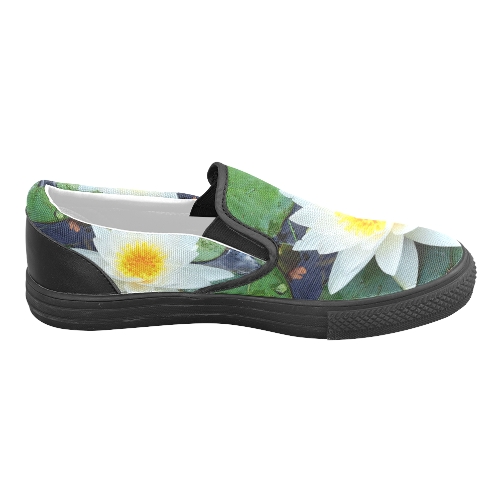 Waterlily Men's Slip-on Canvas Shoes (Model 019)