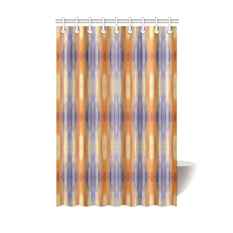 Gray Orange Stripes Pattern Shower Curtain 48"x72"