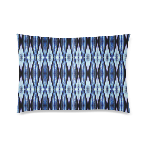 Blue White Diamond Pattern Custom Zippered Pillow Case 20"x30"(Twin Sides)