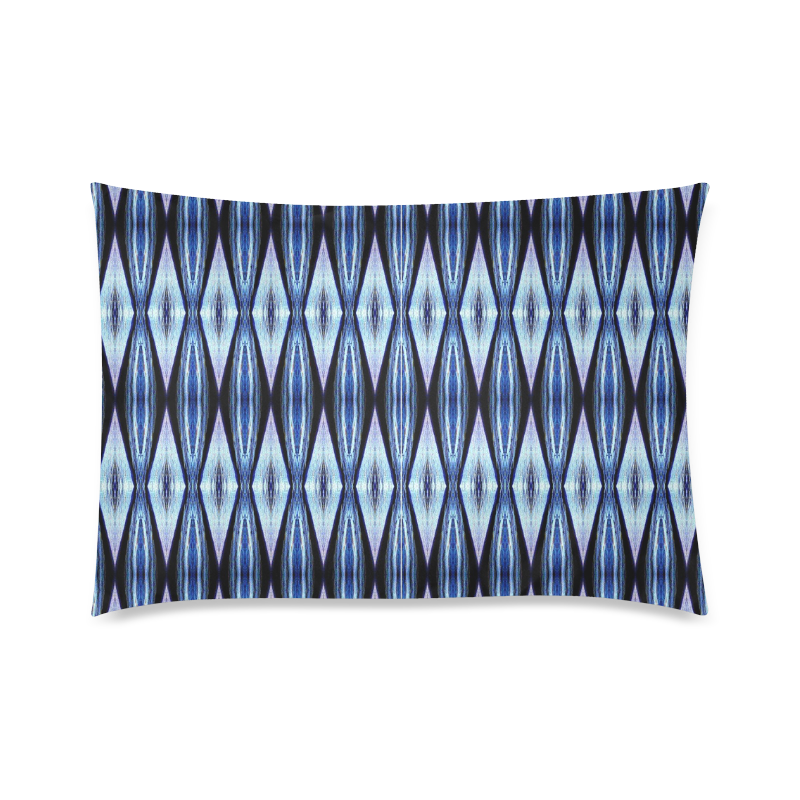 Blue White Diamond Pattern Custom Zippered Pillow Case 20"x30"(Twin Sides)