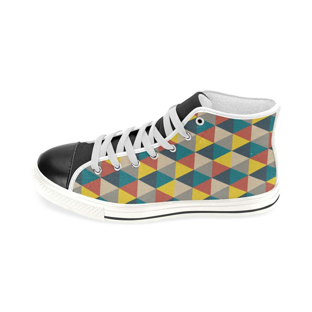 Colorful geometric   - design and vector Women's Classic High Top Canvas Shoes (Model 017)