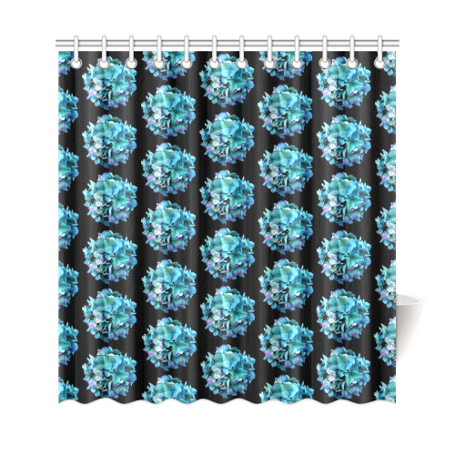 Green Blue Hydrangea Pattern Shower Curtain 69"x72"