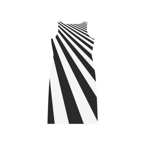 Black&White Stripes Phaedra Sleeveless Open Fork Long Dress (Model D08)