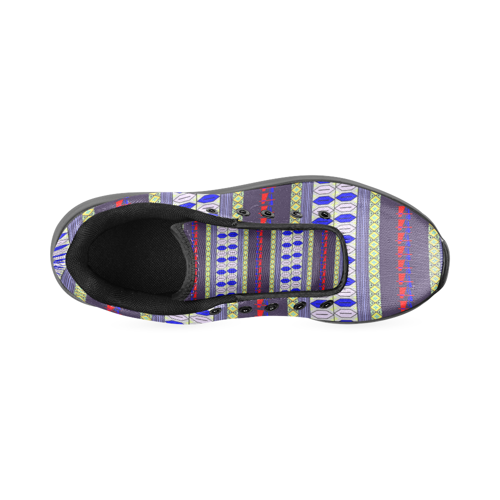 Colorful Geometric Horizontal Pattern Women’s Running Shoes (Model 020)