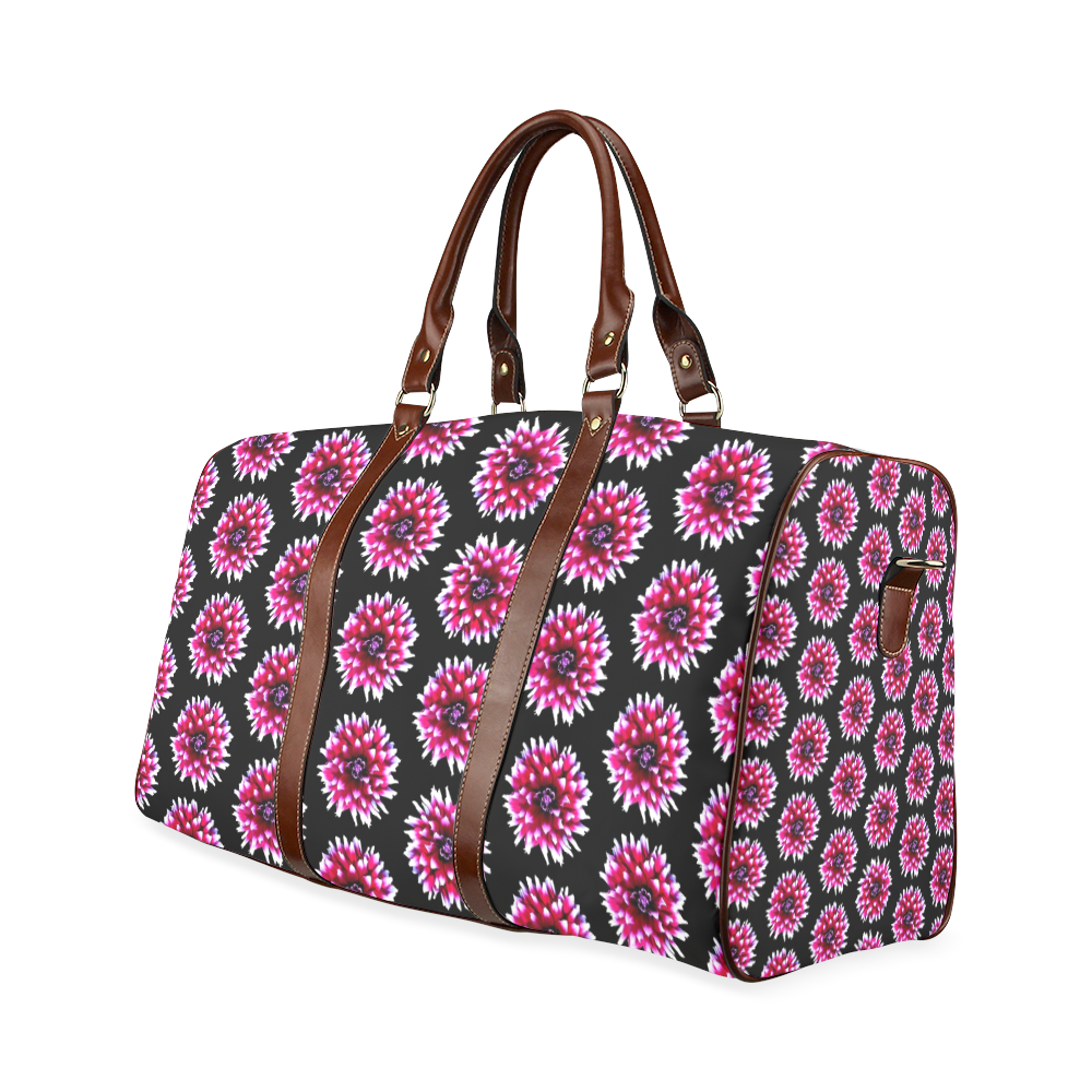 Dahlias Pattern in Pink, Red Waterproof Travel Bag/Small (Model 1639)