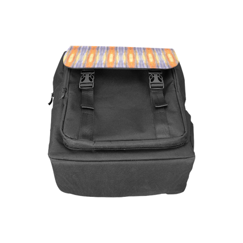 Gray Orange Stripes Pattern Casual Shoulders Backpack (Model 1623)