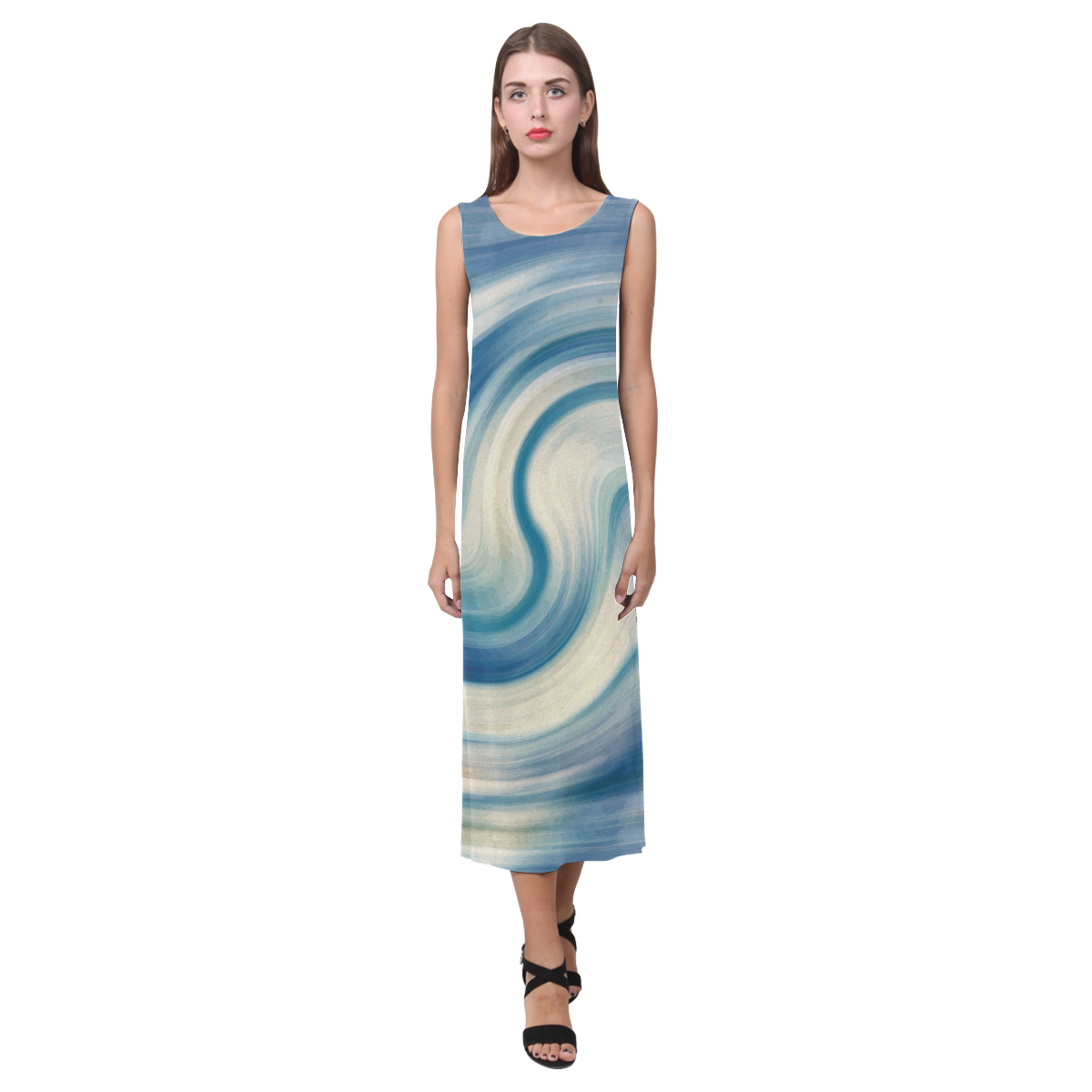 WAVE Phaedra Sleeveless Open Fork Long Dress (Model D08)