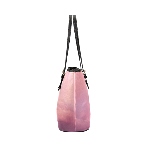 pink dreams Leather Tote Bag/Large (Model 1651)