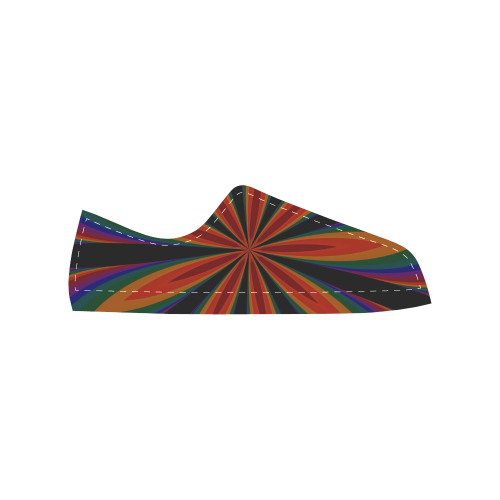 Fractal Kaleidoscope Mandala Flower Abstract 9 Men's Classic Canvas Shoes/Large Size (Model 018)
