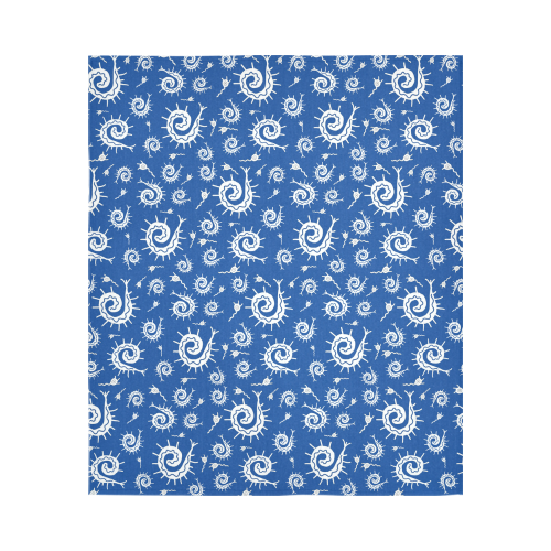 Blue Funky Bugs Cotton Linen Wall Tapestry 51"x 60"