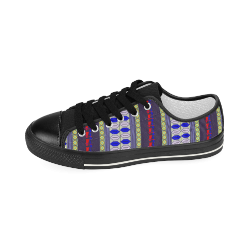 Colorful Geometric Horizontal Pattern Women's Classic Canvas Shoes (Model 018)
